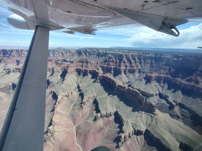 In flight canyon view