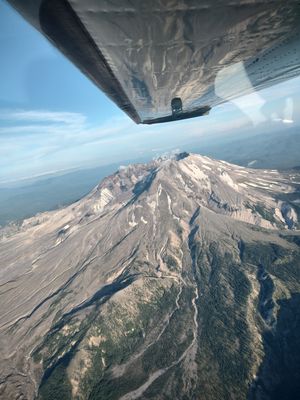 In flight over Mt St Helens
